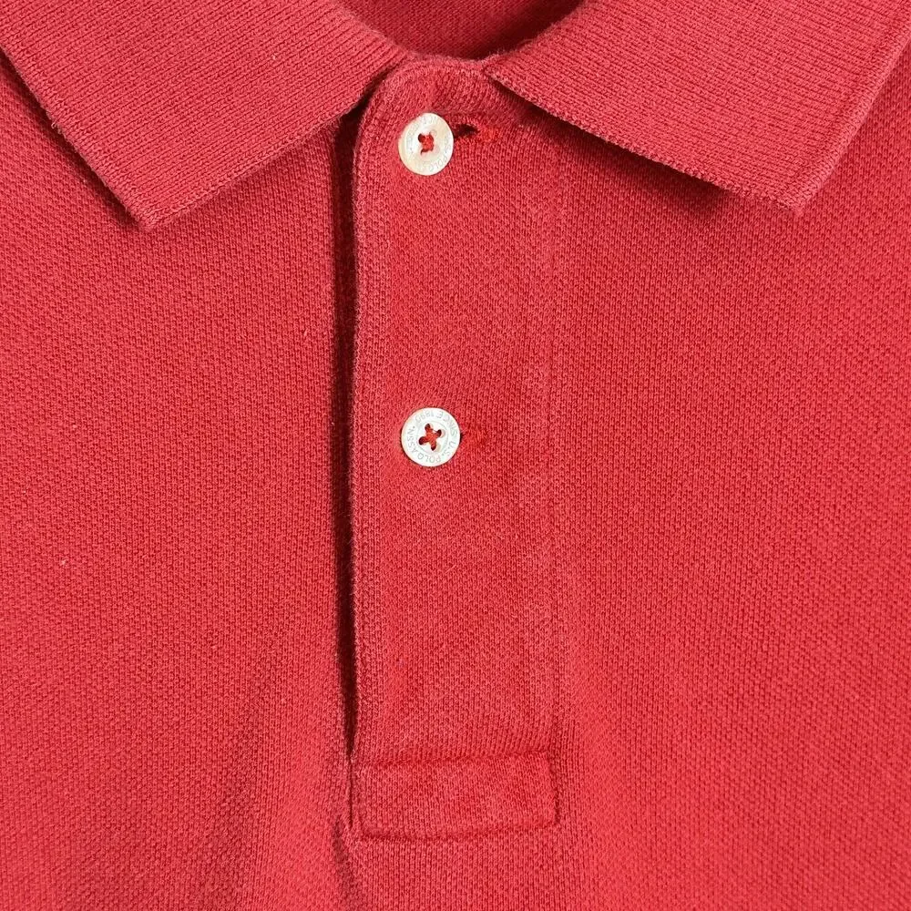 US Polo Assoc Shirt Men M Red Cotton Short Sleeve Collared Pullover